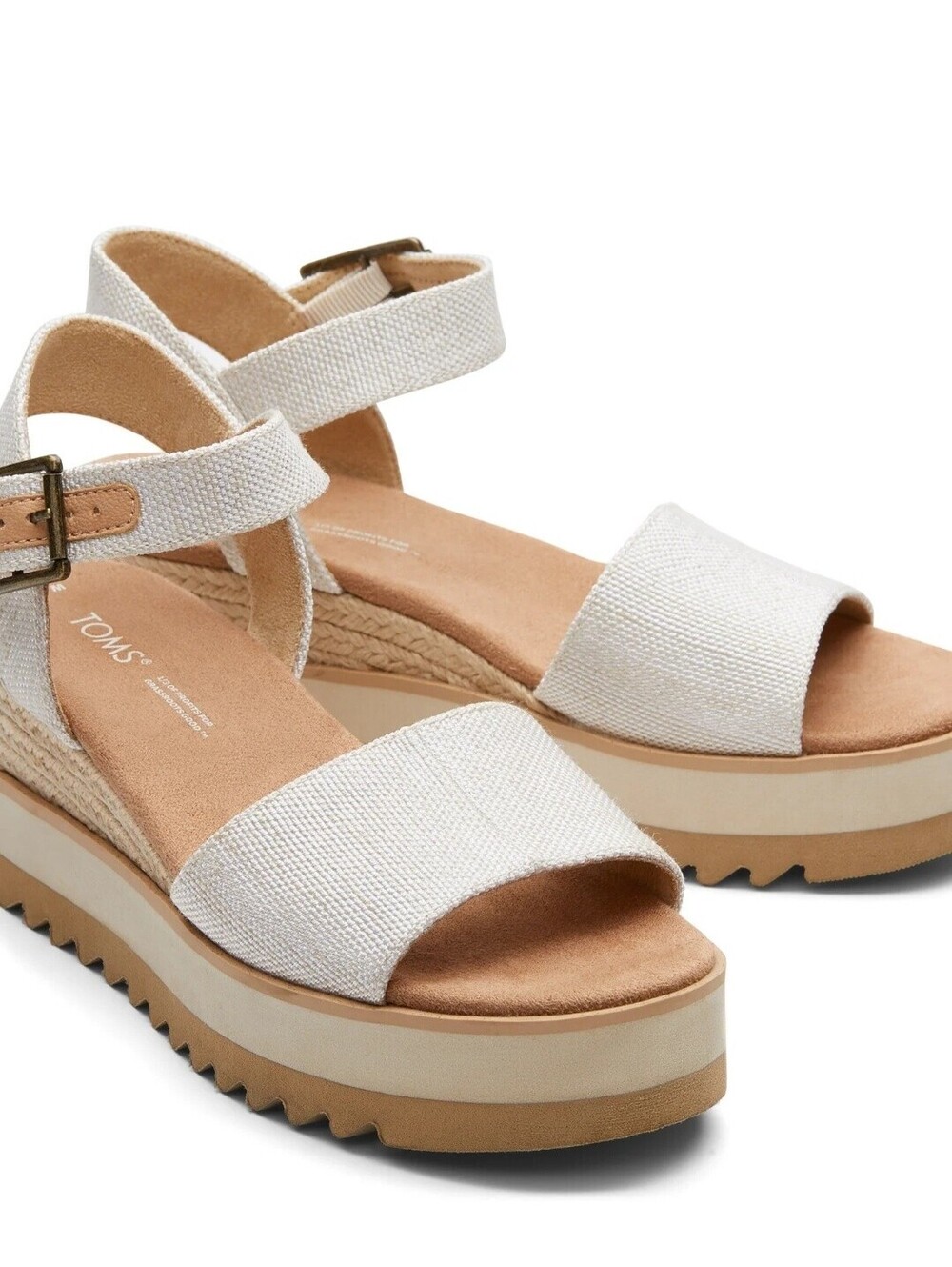 Size 8 - Toms Diana Espadrille Platform Wedge Sandals - Picture 4 of 9